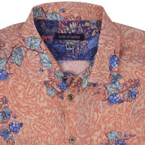 Scott Paisley Vines Shirt S/S: Peach