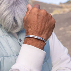 Navarch Cuff 6mm Bracelet ML: White/Light Grey
