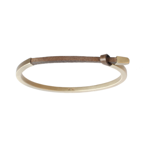 Leather & Brass Cuff:Tan