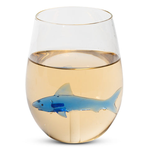 Great White Shark Stemless Wine Glass