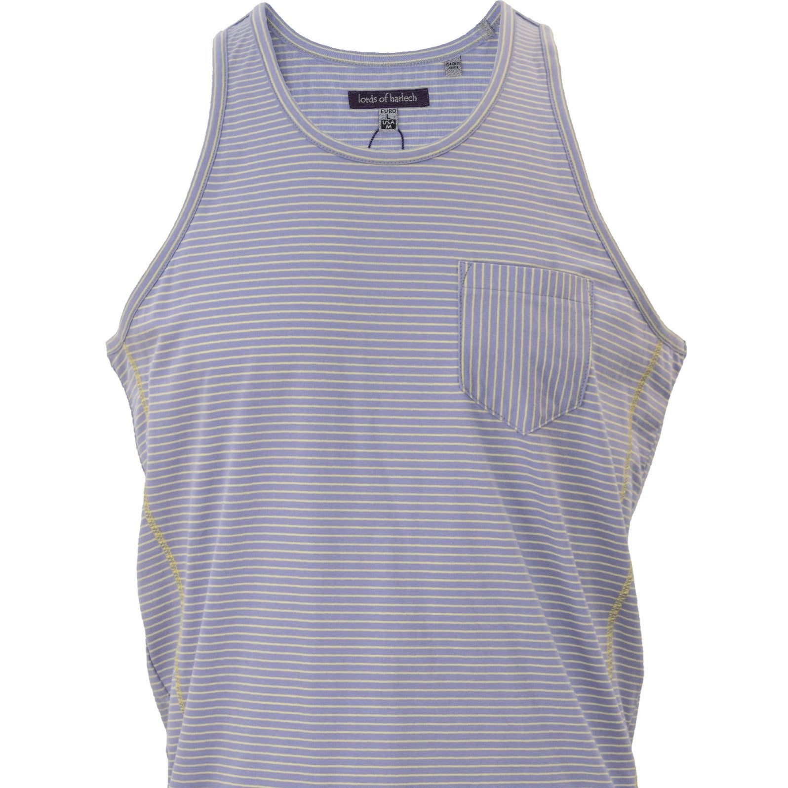 Tristan Stretch Tank: Lavender & Yellow Stripe