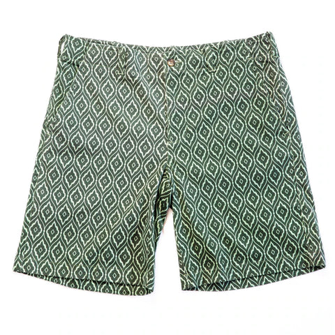 Knot Print Stretch Short: Green