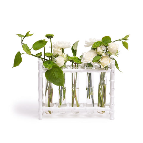 White Natural Bamboo Vase Set