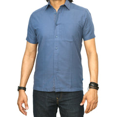 Sahara Slim Fit Shirt S/S: Delft Blue