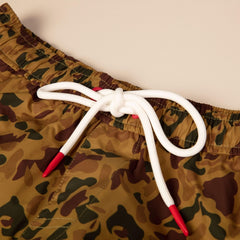 Camo Print Swim Trunk: Tan