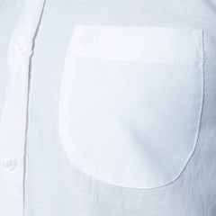 Asymmetrical Stripe Shirt S/S: White