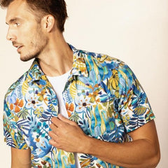 Watercolor Jungle Print Shirt S/S: Multi Color