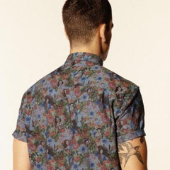 Pin-Up Print Shirt S/S: Chambray