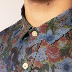 Pin-Up Print Shirt S/S: Chambray