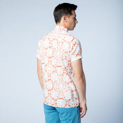 Flower Print Shirt S/S: Apricot