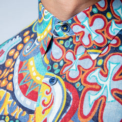 Pop Art Print Shirt S/S: Blue