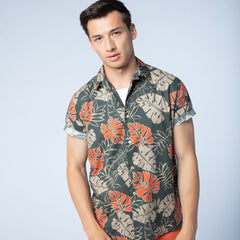 Jungle Print Shirt S/S: Clay