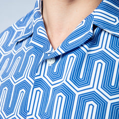 Geo Print Shirt S/S: Blue