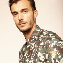 Camouflage Print Linen Shirt S/S: Camo