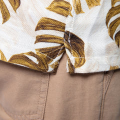 Jungle Leaf Print Shirt S/S: Off White