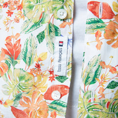 Bright Leaf Print Shirt S/S: White