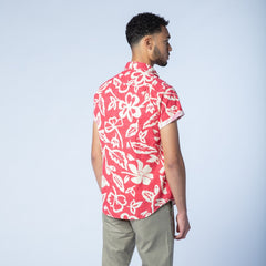 Retro Hawaiian Print Shirt S/S: Orange
