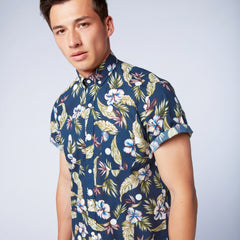 Floral Shirt S/S: Navy