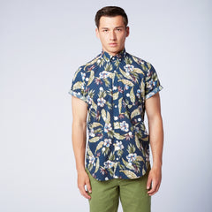 Floral Shirt S/S: Navy