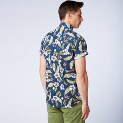 Floral Shirt S/S: Navy