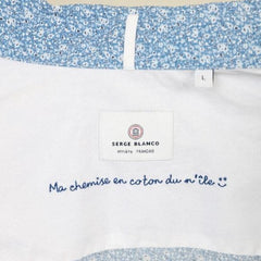 Printed Poplin Shirt L/S: Blue