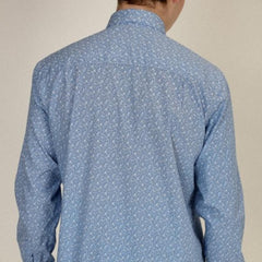 Printed Poplin Shirt L/S: Blue