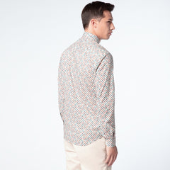 Fitted Geometric Shirt L/S: White