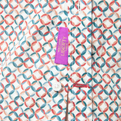 Fitted Geometric Shirt L/S: White