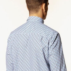 Graphic Print Poplin Shirt L/S: Blue