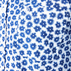 Flower Pattern Shirt L/S: Navy