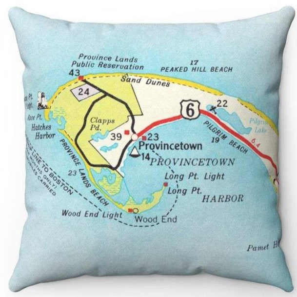 Provincetown Vintage Map Pillow