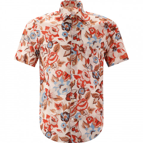 Bold Floral Print Shirt S/S: White