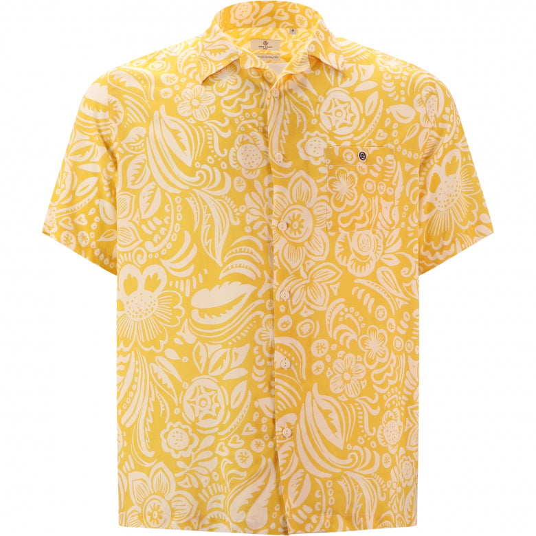 "PLAY" Tropical Print Shirt S/S: Yellow