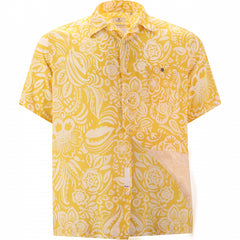 "PLAY" Tropical Print Shirt S/S: Yellow