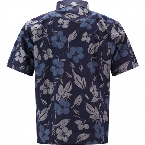 Hibiscus Pop Shirt S/S: Indigo