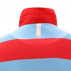 "PLAY" Wide Stripe Polo S/S: Orange