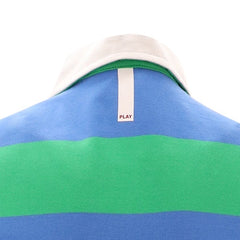 "PLAY" Wide Stripe Polo S/S: Field Green