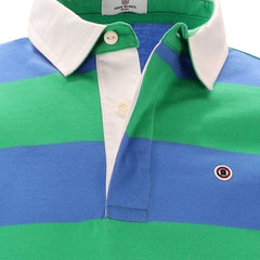 "PLAY" Wide Stripe Polo S/S: Field Green