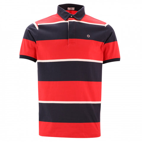 "PLAY" Multi Stripe Polo S/S: Dk Navy