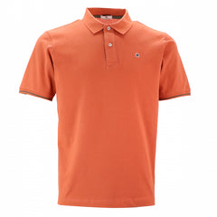 Printed Placket Polo S/S: Terracotta