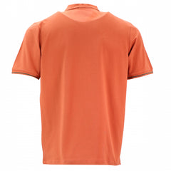Printed Placket Polo S/S: Terracotta