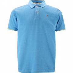 Printed Placket Polo S/S: Lagoon