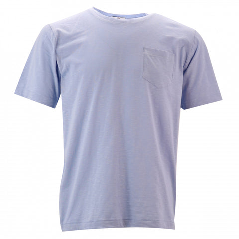 Pocket Crew Neck Slub Tee S/S: Lt Blue