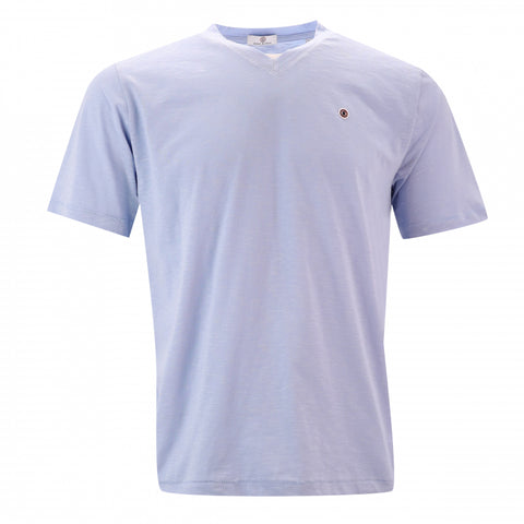 V-Neck Slub Tee S/S: Lt Blue