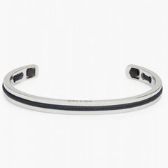 Navarch Cuff 6mm Bracelet L: Navy/Silver
