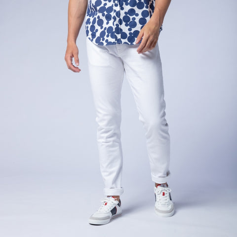 Tapered Cut 330 5-Pocket Jean: White